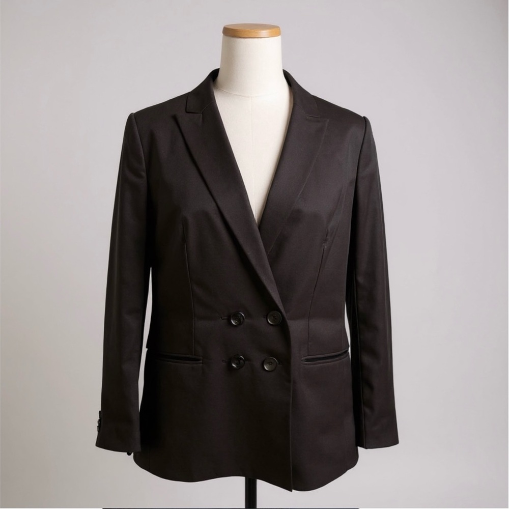 Express Black Double-Breasted Boyfriend Blazer